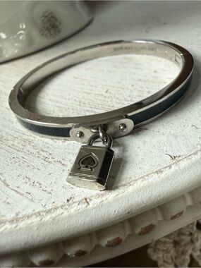 kate spade Silver and Navy Hinge Bangle Bracelet